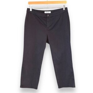 Lila Ryan Navy Blue Jase Stretchy Crop Flat Front Chino Pant Size 10 NEW